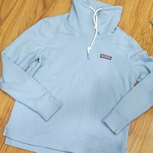 Light Blue Women's Funnel Neck Pullover Hoodie